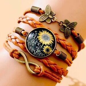 Urban Outfitters Boho Brown Multilayer Faux Leather Bracelet